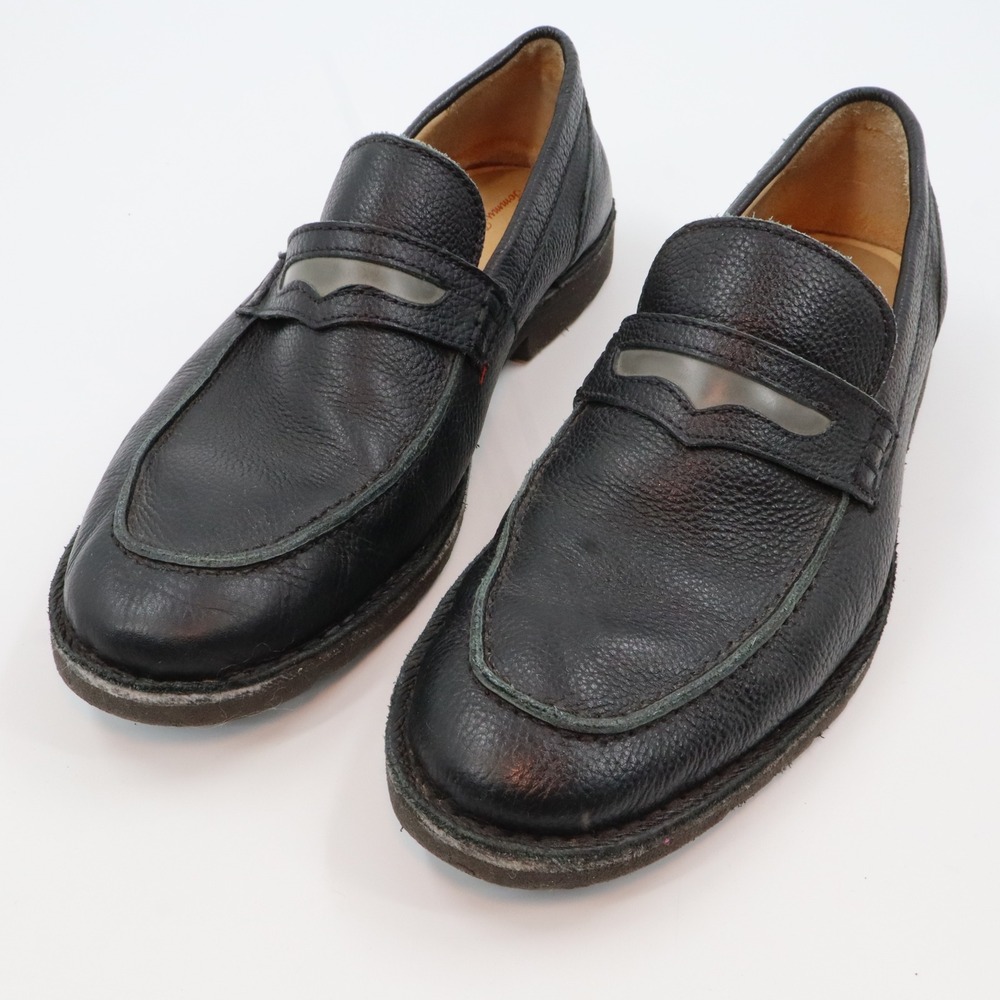 Tommy Bahama Giltbert Loafers Mens 11M Black Pebbled Leather Made‎ in Brazil